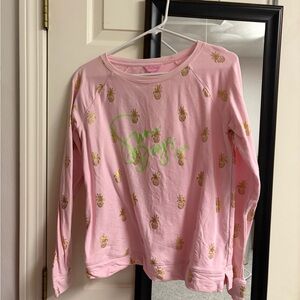 Lilly Pulitzer Pink and Gold Pineapple  Sweatshirt
